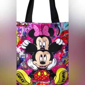 Colorful Mickey and Minnie Fashion Tote/New
